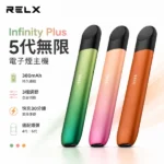 RELX 悅刻5代無限/幻影電子煙主機｜380mAh 4段潮汐LED電量顯示｜Type-C快充 6色可選 相容4/5/6代煙彈